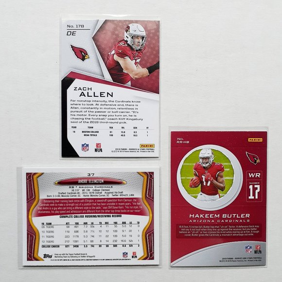 Arizona Cardinals 9 Player Card Lot [FBL1_4] - Picture 4 of 8